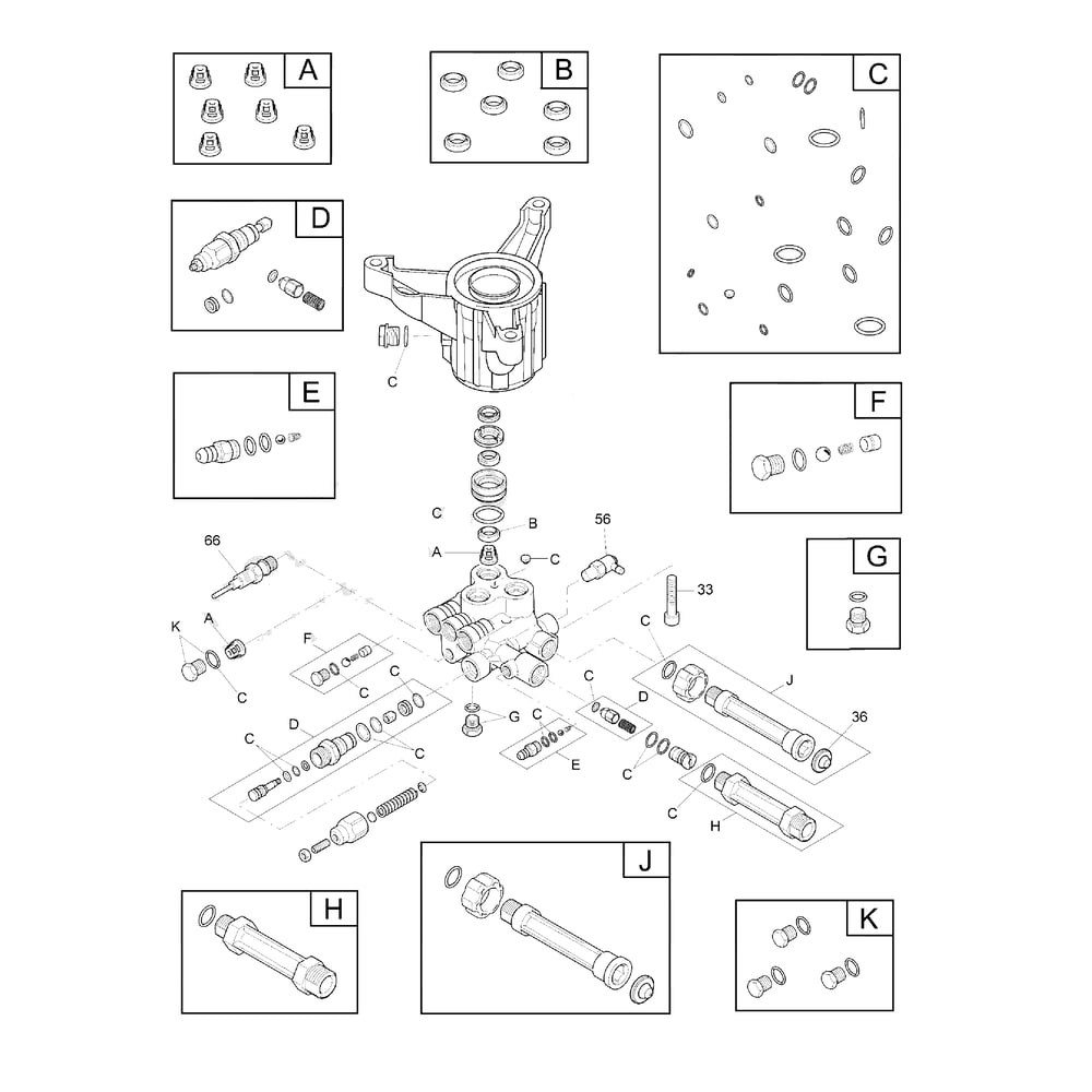 Pump (80021775) Diagram and Parts List for 021027-00  Briggs and Stratton Pressure Washer